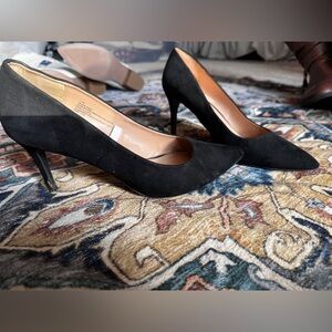 a new day Black Suede Pointed-Toe Heels